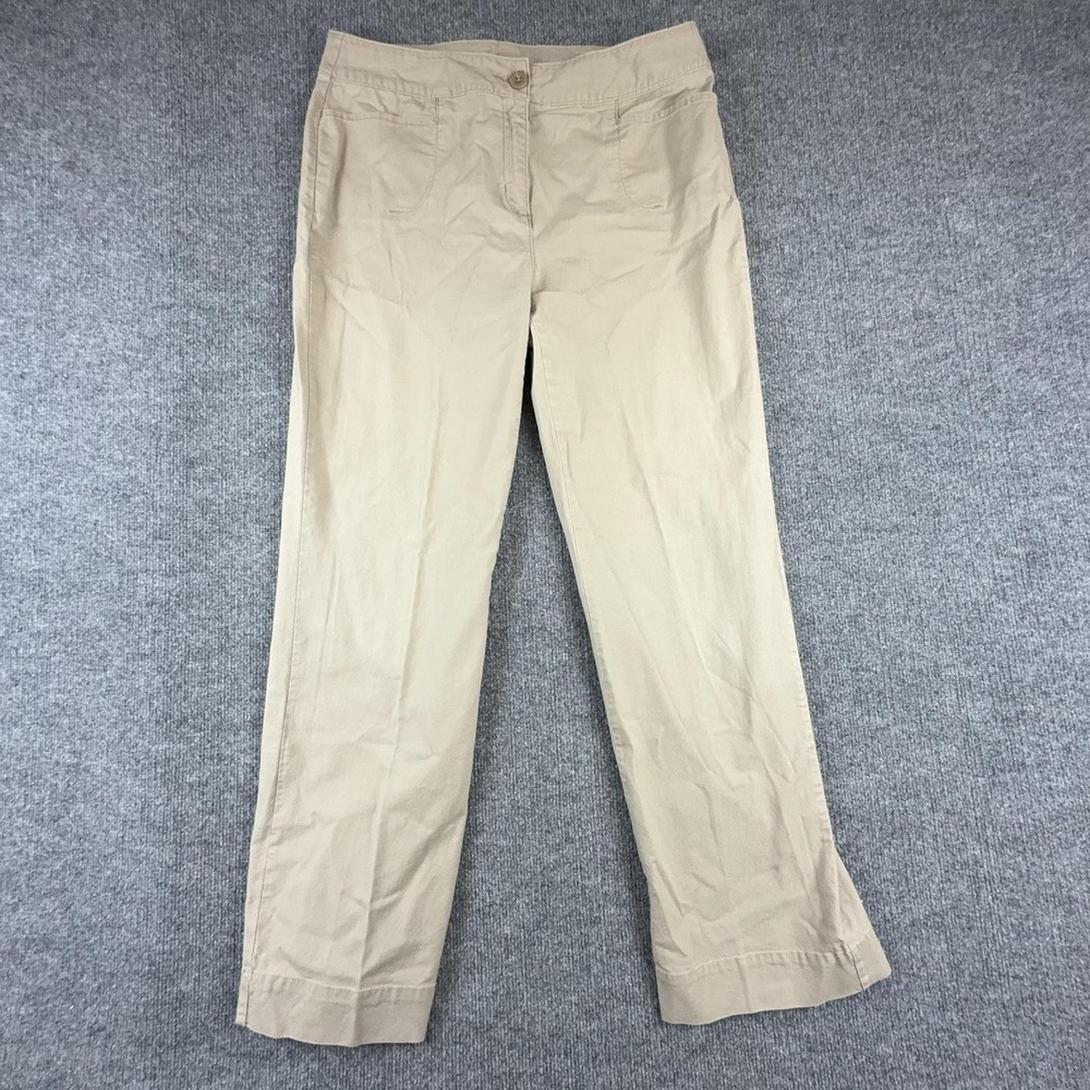 Woolrich Pants Womens 12 Beige Khaki Twill Chino Straight Leg Stretch Casual